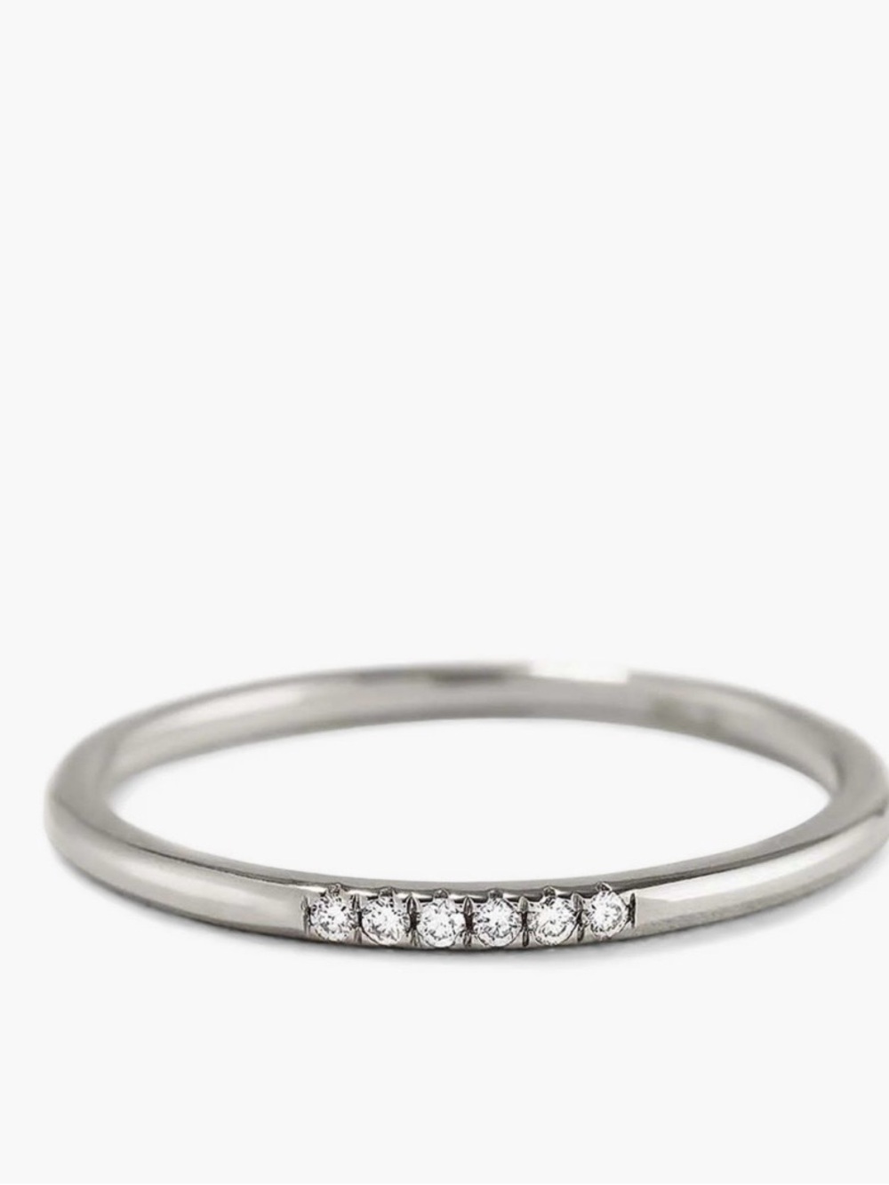 Mejuri 14k White Gold Diamonds Line Ring size 5